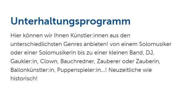 Unterhaltungsprogramm Kuenstleragentur 