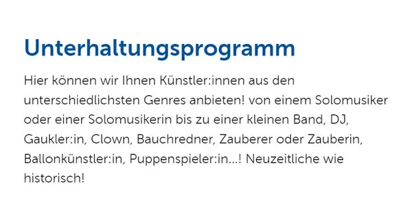 Unterhaltungsprogramm Kuenstleragentur 